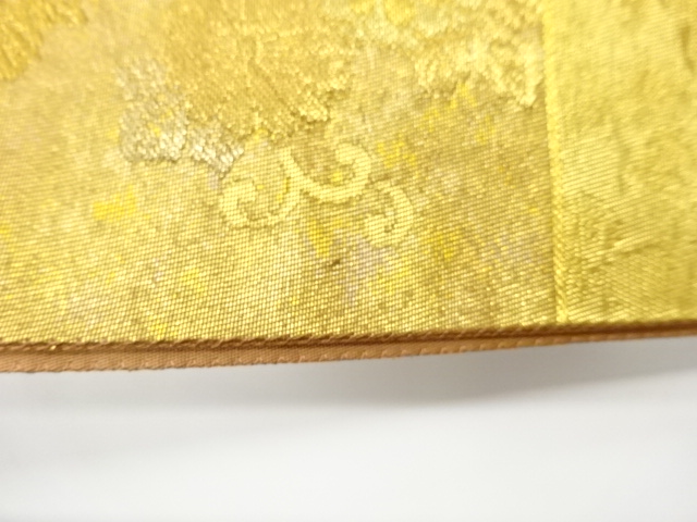  白寿苑製　引箔雲取華菊文織出し袋帯